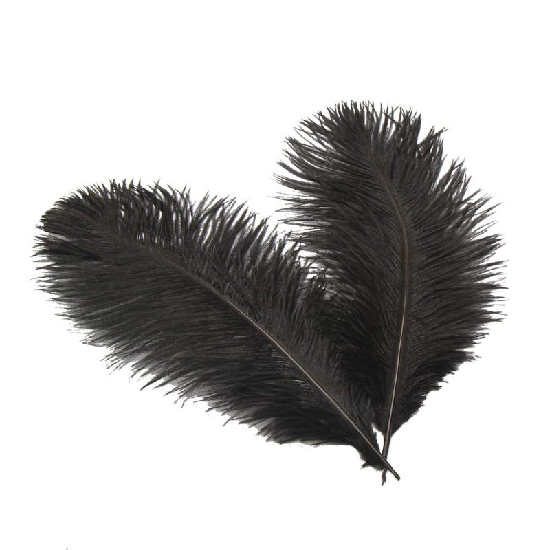 Sowder 14-16inch(35-40cm) Ostrich Feathers Plume for Wedding Centerpieces Home Decoration Pack of 10pcs(Black) - Image 1